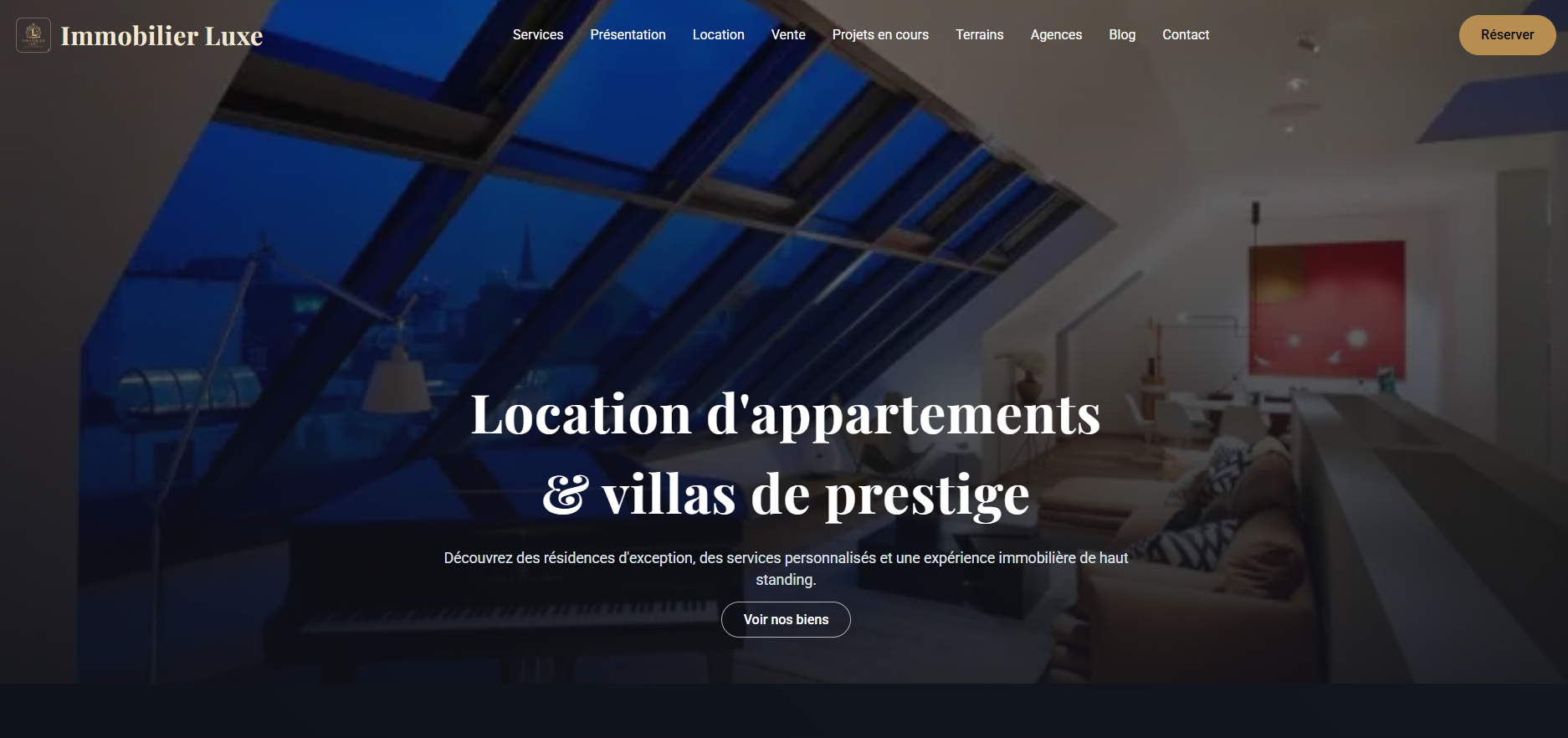 Création d'un site Vitrine Immobilier — Immobilier Luxe
